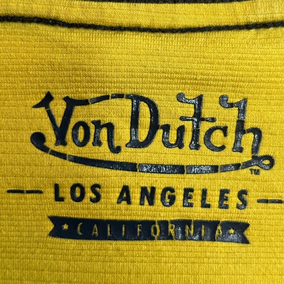 VON DUTCH Yellow Graphic Print Tee - Picture 3 of 11